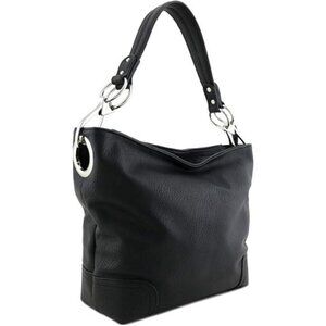 Hobo Shoulder Bag with Big Snap Hook Hardware
